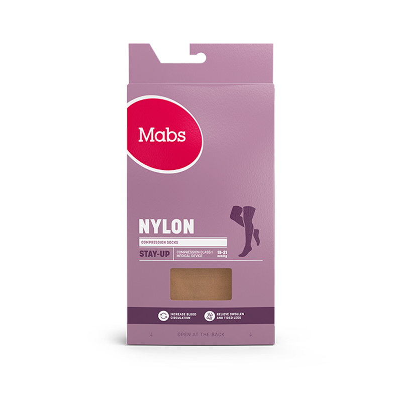 Mabs Stay-Up - Kompressionsklass 1 - Eleganta stay-up strumpor av nylon i svart eller naturell